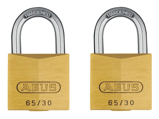 ABUS BRASS PADLOCK TWIN PACK 65/30