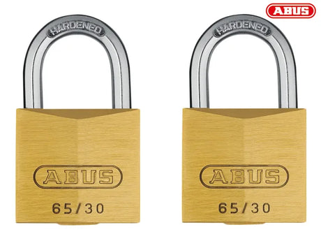 ABUS BRASS PADLOCK TWIN PACK 65/30