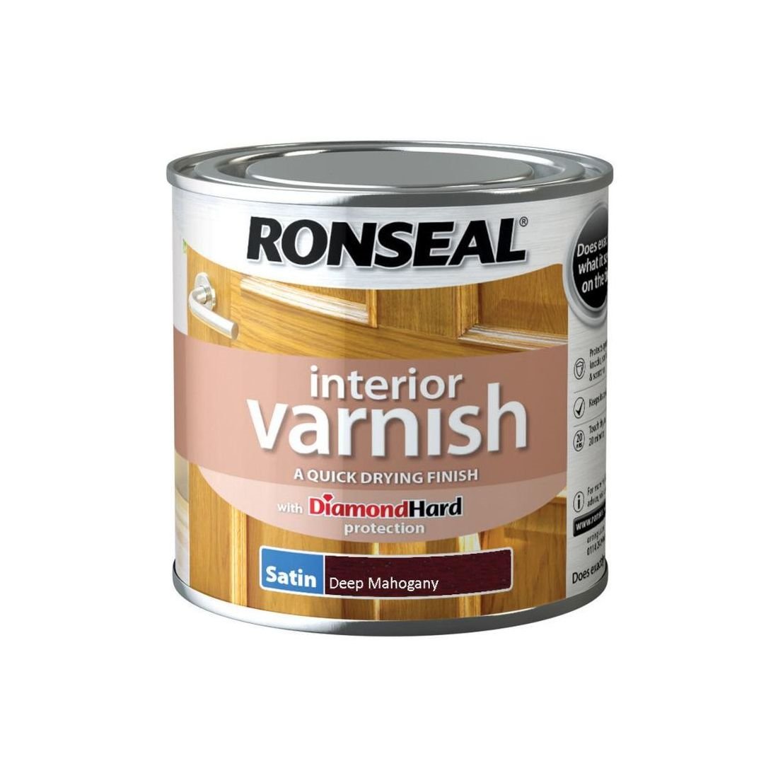 RONSEAL DIAMOND INTERIOR VARNISH DEEP MAHOGANY 250ML