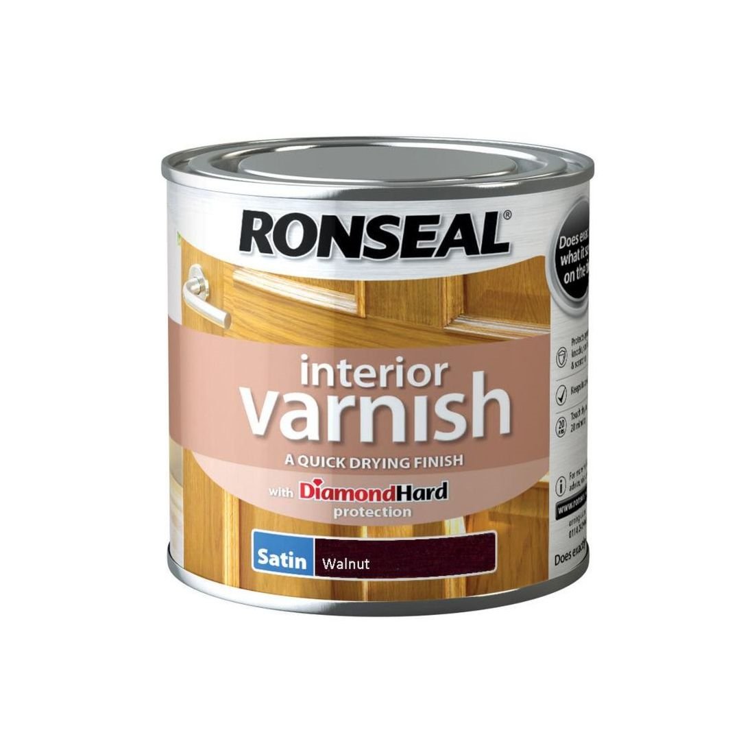 RONSEAL DIAMOND INTERIOR VARNISH WALNUT 250ML