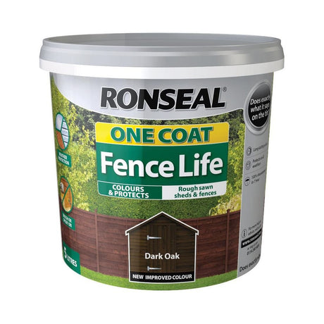 RONSEAL ONE COAT FENCE LIFE DARK OAK 5L