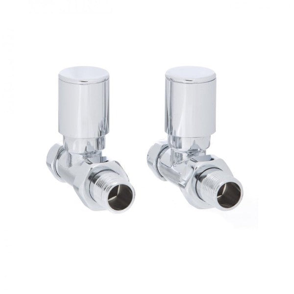 ERES POLISHED STRAIGHT RADIATOR VALVES 1/2 PAIR