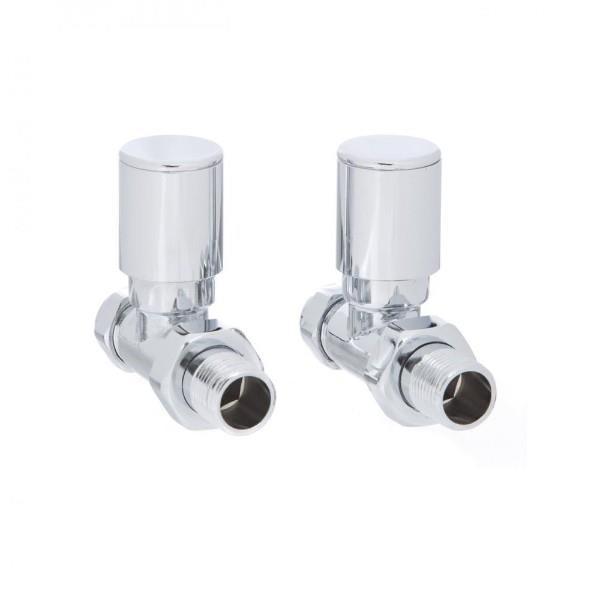 ERES POLISHED STRAIGHT RADIATOR VALVES 1/2 PAIR