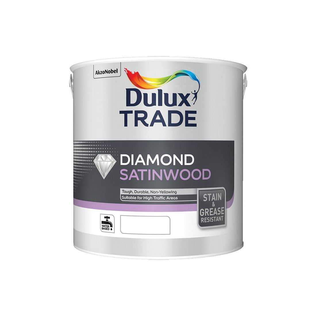 DULUX TRADE DIAMOND SATINWOOD PURE WHITE 2.5L