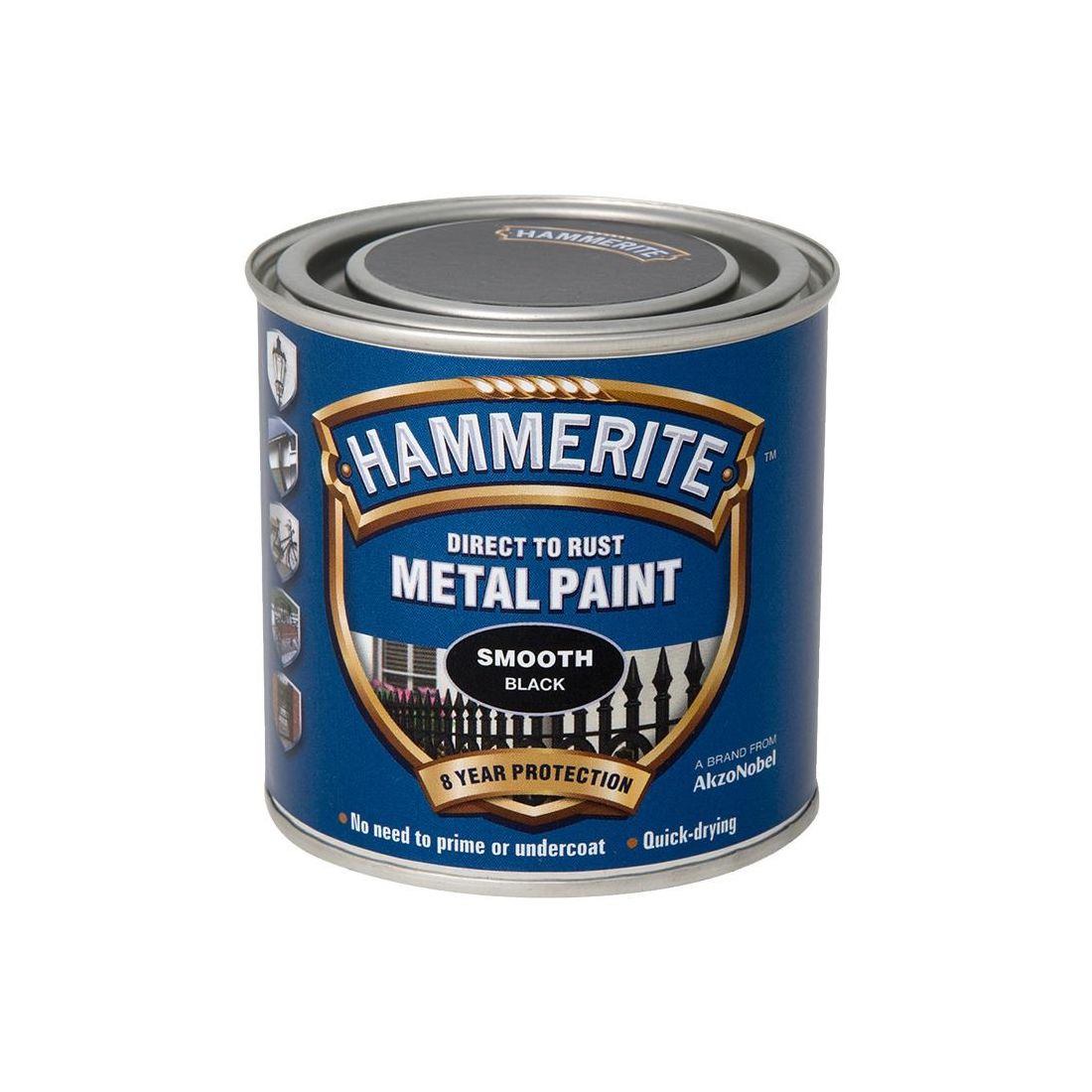 HAMMERITE METAL PAINT SMOOTH BLACK 250ML