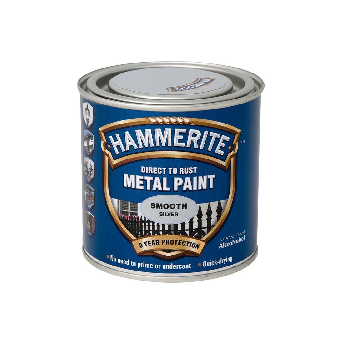HAMMERITE METAL PAINT SMOOTH SILVER 250ML