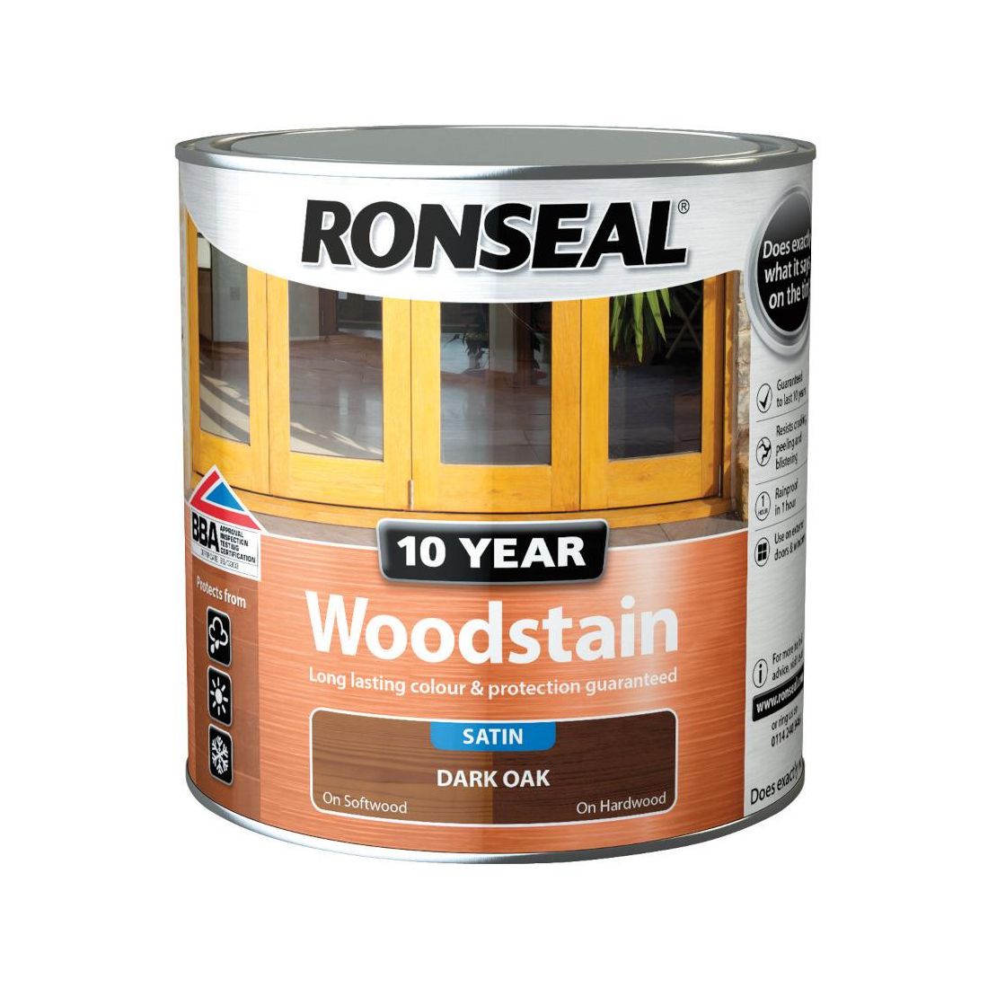 RONSEAL 10 YEAR WOODSTAIN DARK OAK 750ML