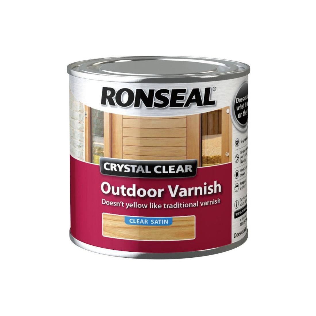 RONSEAL CRYSTAL CLEAR EXTERIOR VARNISH SATIN 250ML