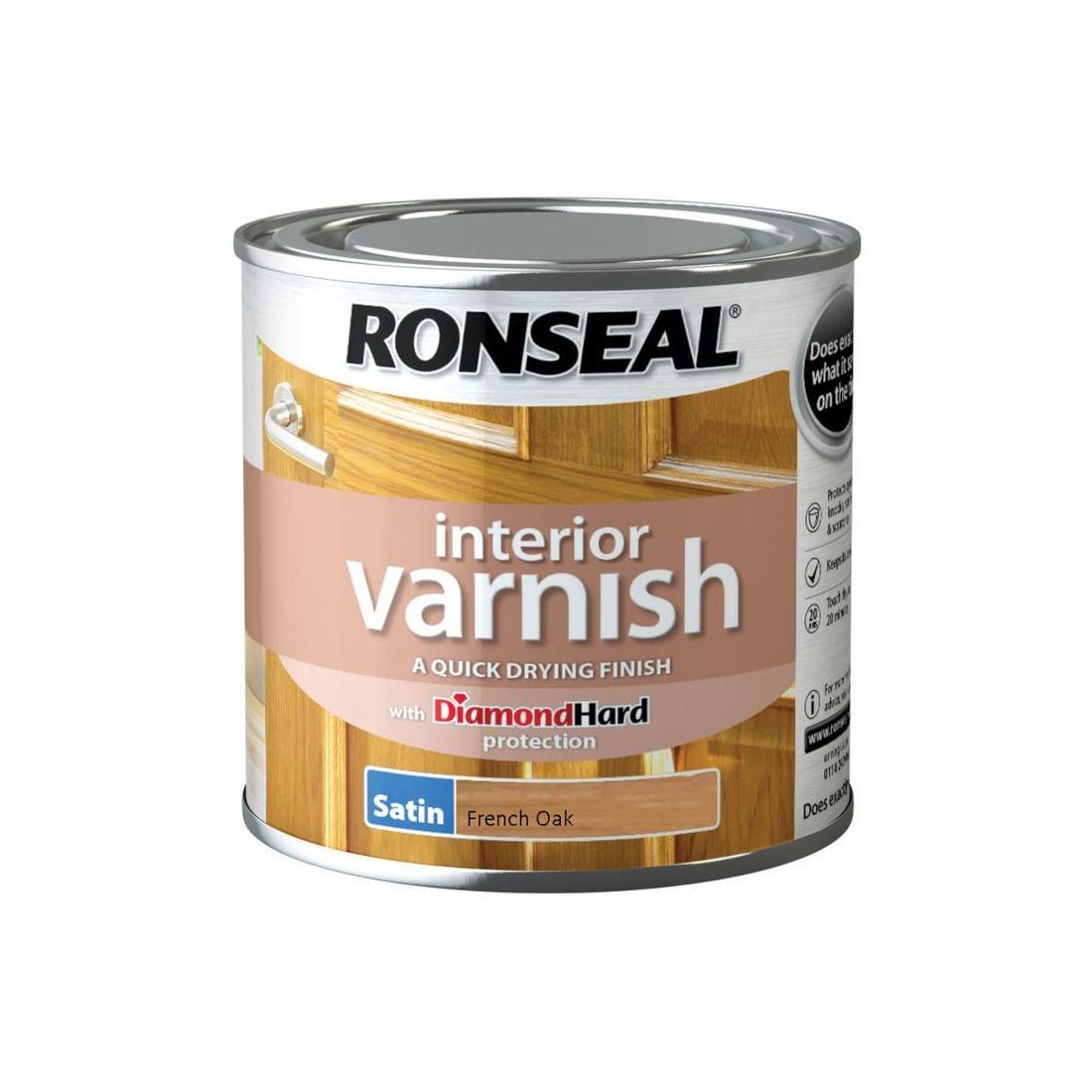 RONSEAL DIAMOND INTERIOR VARNISH FRENCH OAK SATIN 250ML