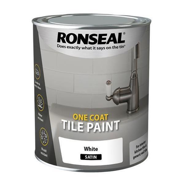 RONSEAL ONE COAT TILE PAINT SATIN WHITE 750ML