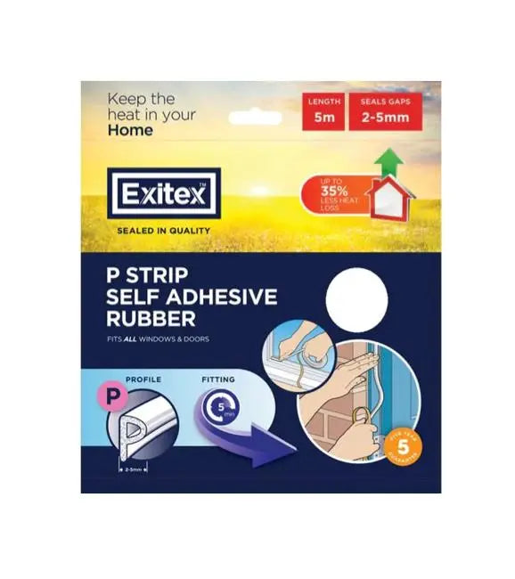 EXITEX P ADHESIVE STRIP WHITE 5M