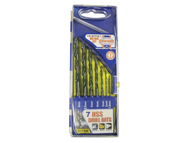 FAITHFULL STEEL 7 PIECE DRILL SET