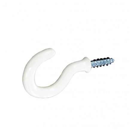 SECURIT WHITE SHOULDERED CUP HOOKS 25MM
