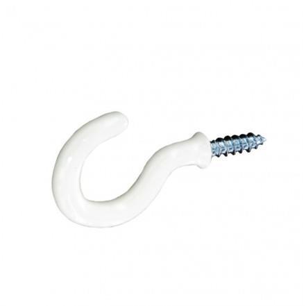 SECURIT WHITE SHOULDERED CUP HOOKS 25MM