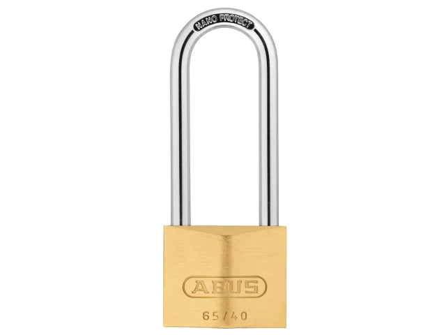 ABUS LONG SHACKLE PADLOCK BRASS 65/40