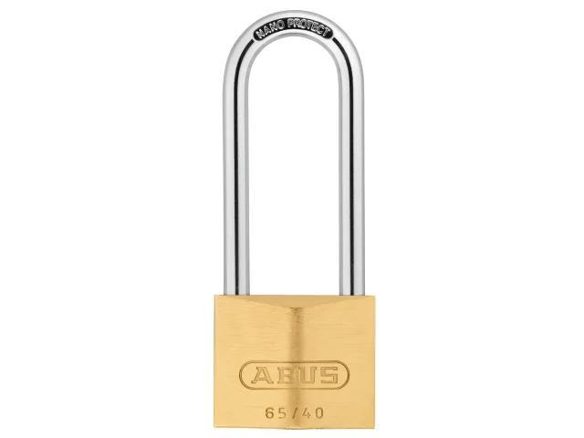 ABUS LONG SHACKLE PADLOCK BRASS 65/40