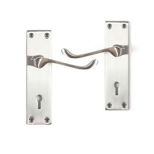BASTA VICTORIAN DOOR HANDLE SATIN NICKEL