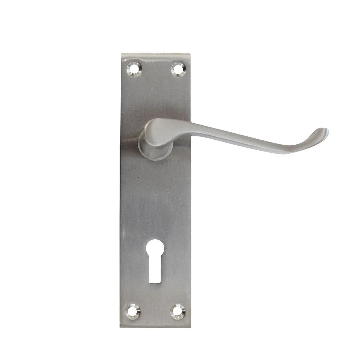BASTA VICTORIAN DOOR HANDLE SATIN NICKEL