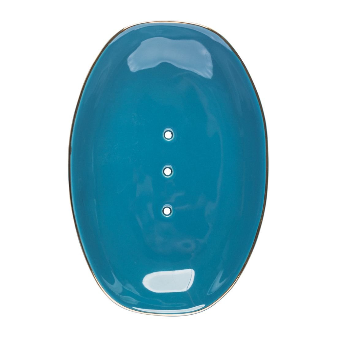 soap dish classic indigo with gold rim