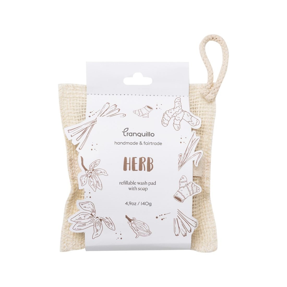 Wash pad with herb soap