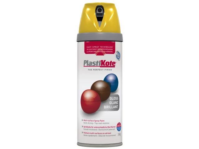 PLASTIKOTE TWIST SPRAY GLOSS YELLOW 400ML