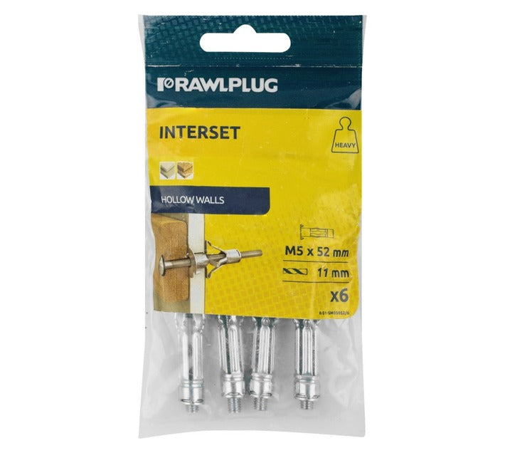 HOLLOW WALL ANCHOR M5 X 52MM PACK OF 6