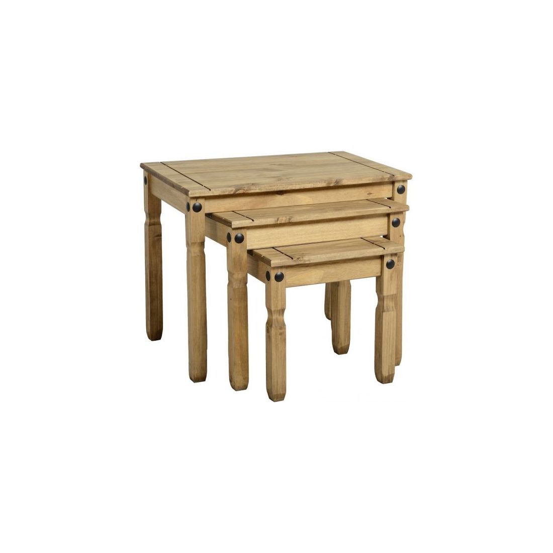 CORONA NEST TABLES WAXED PINE
