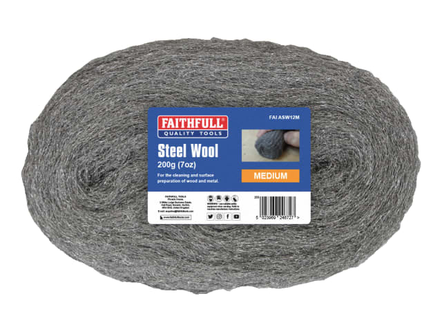 FAITHFULL STEEL WOOL MEDIUM 200G