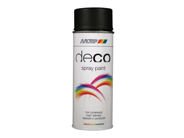MOTIP DECO SPRAY PAINT SATIN DEEP BLACK 400ML