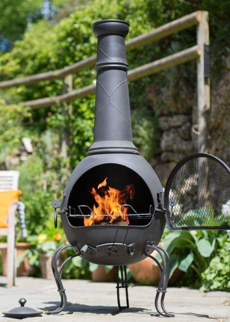 MURCIA CHIMINEA FIRE PIT WITH GRILL