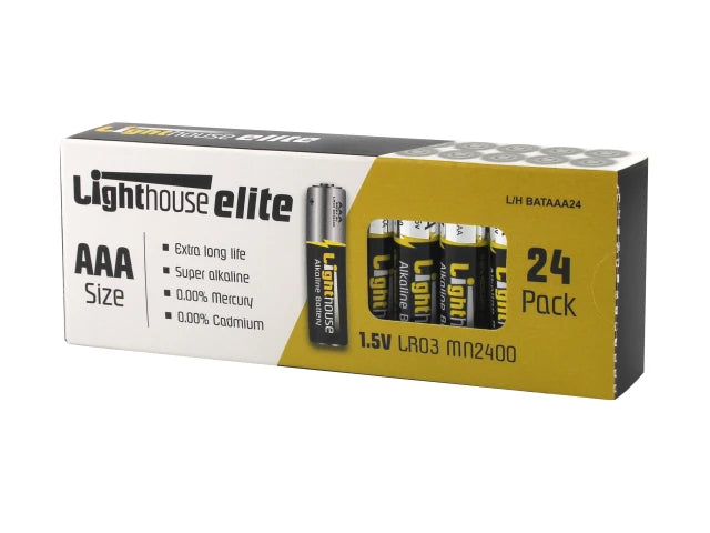 LIGHTHOUSE AAA ALKALINE BATTERIES 24 PACK