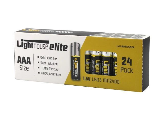 LIGHTHOUSE AAA ALKALINE BATTERIES 24 PACK