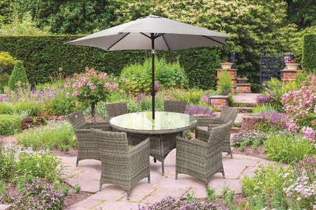 CAPRI 1.4M  ROUND RATTAN 6 SEATER SET