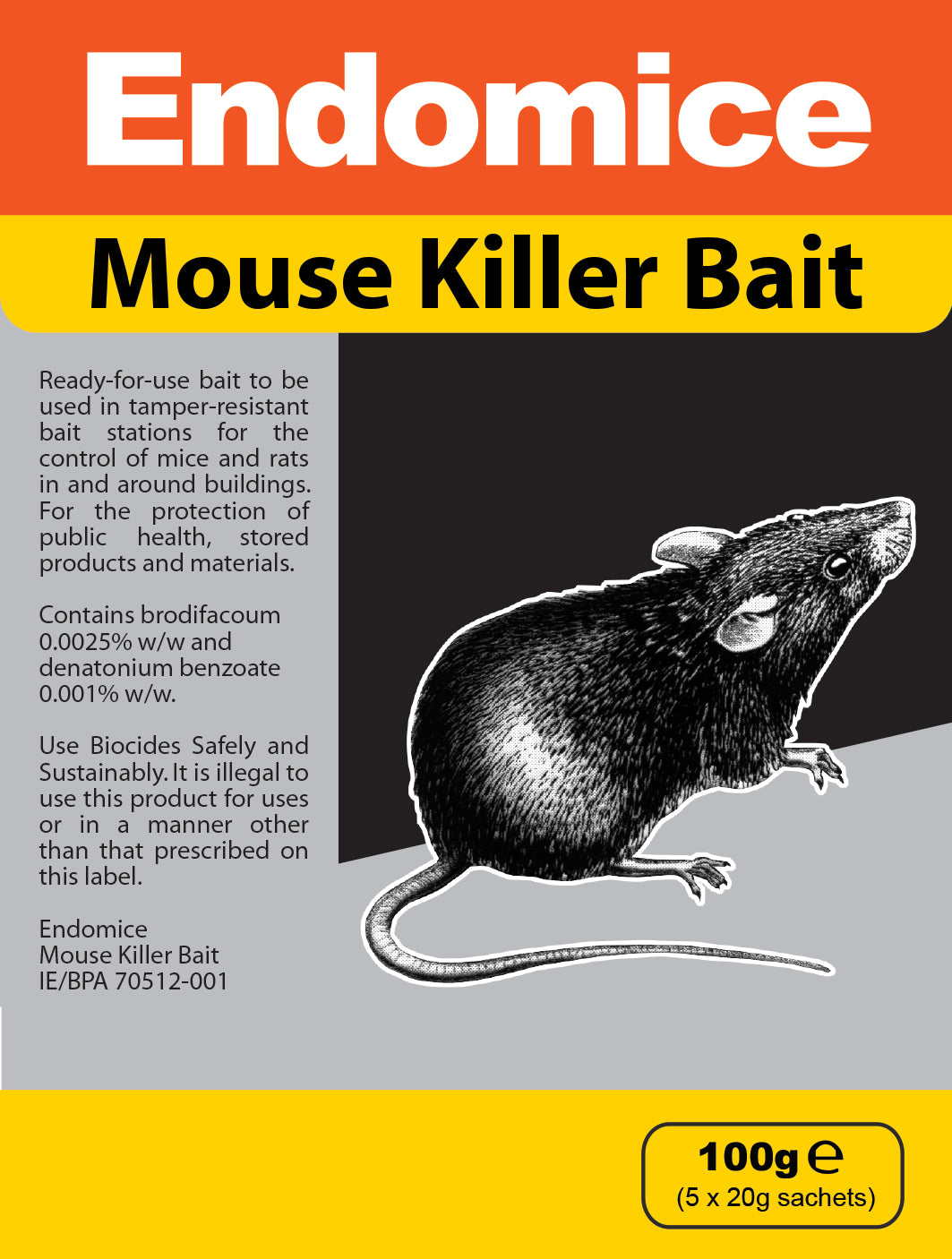 ENDOMICE MOUSE KILLER BAIT 100G