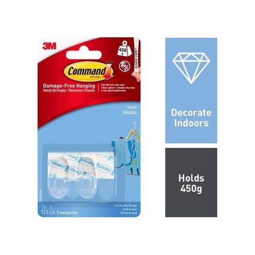 COMMAND SMALL HOOKS CLEAR