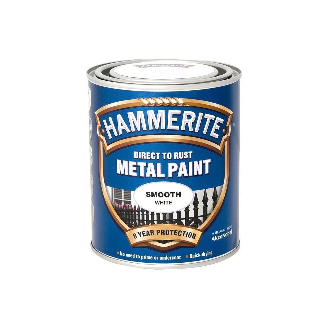 HAMMERITE METAL PAINT SMOOTH WHITE 250ML