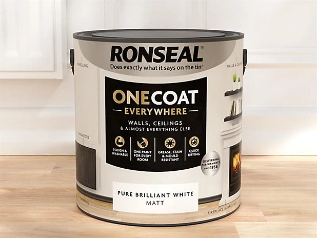 RONSEAL ONE COAT EVERYWHERE PAINT PURE BRILLIANT WHITE MATT 2.5L