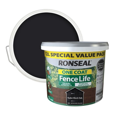 RONSEAL ONE COAT FENCE LIFE TUDOR BLACK OAK 9L+33%