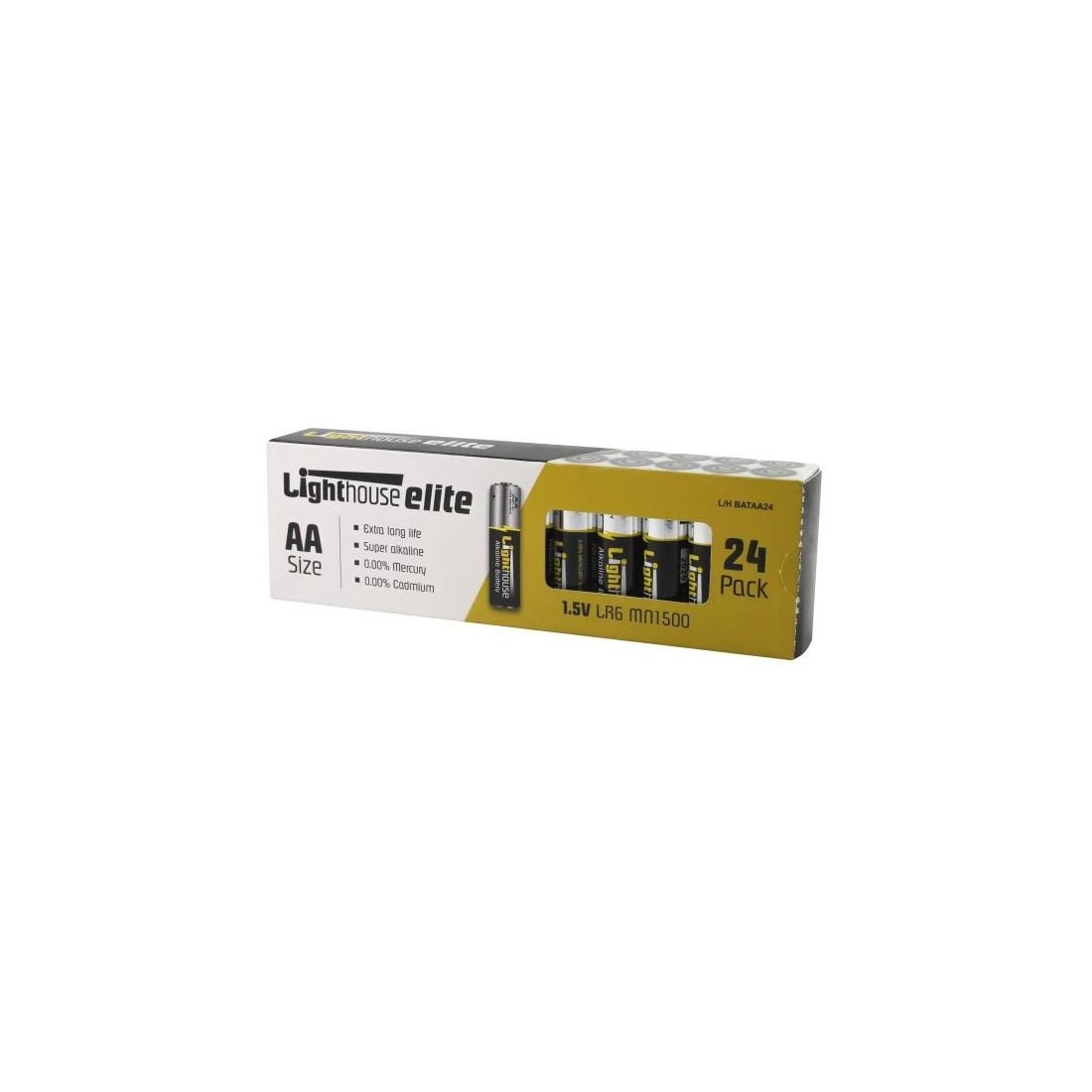 LIGHTHOUSE ALKALINE AA BATTERIES 24 PACK