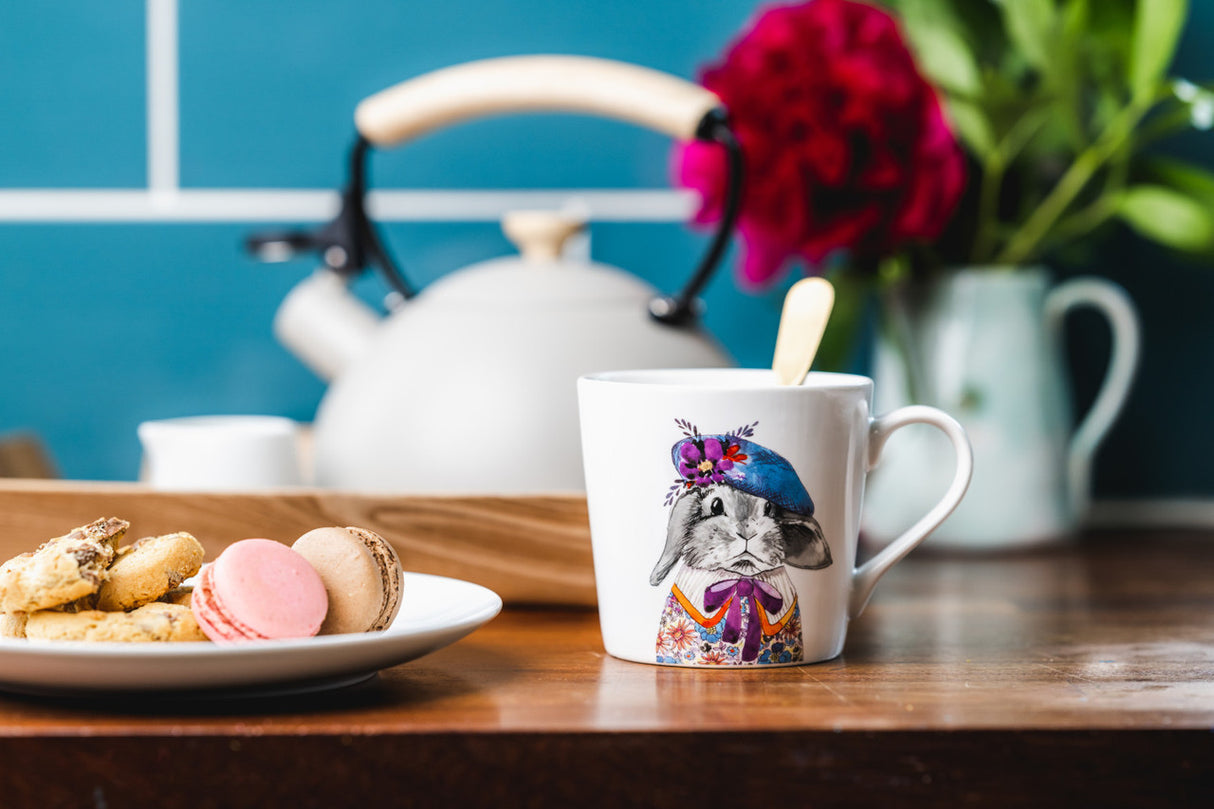 MIKASA TIPPERLEYHILL RABBIT PRINT PORCELAIN MUG 380ML