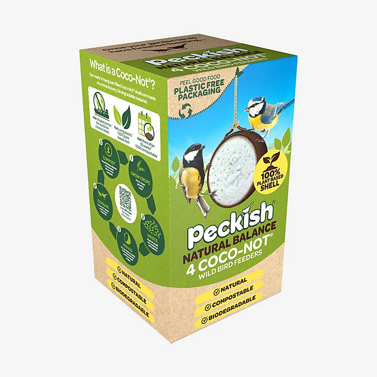 PECKISH COCO-NOT BIRD FEEDER PACK OF FOUR
