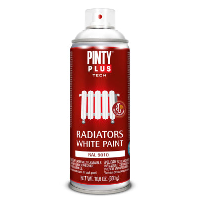 PINTY PLUS TECH RADIATOR SPRAY PAINT WHITE GLOSS 400ML