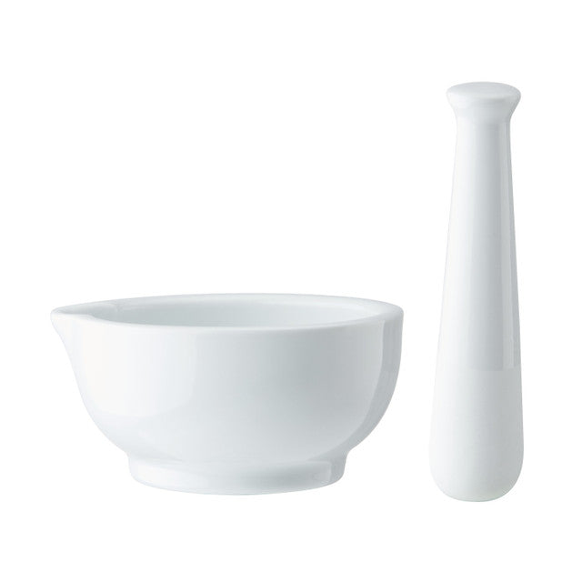 MIKASA CHALK PORCELAIN PESTLE & MORTAR WHITE
