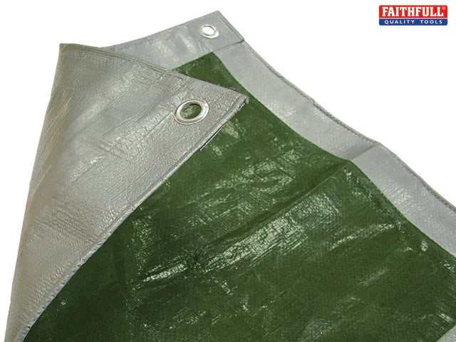 FAITHFULL TARPAULIN GREEN/SILVER 12FT X 9FT