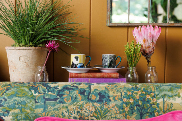 MIKASA X SARAH ARNETT ESPRESSO CUP & SAUCERS SET OF 2 85ML