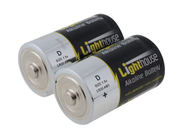 LIGHTHOUSE D LR20 ALKALINE BATTERIES 2 PACK