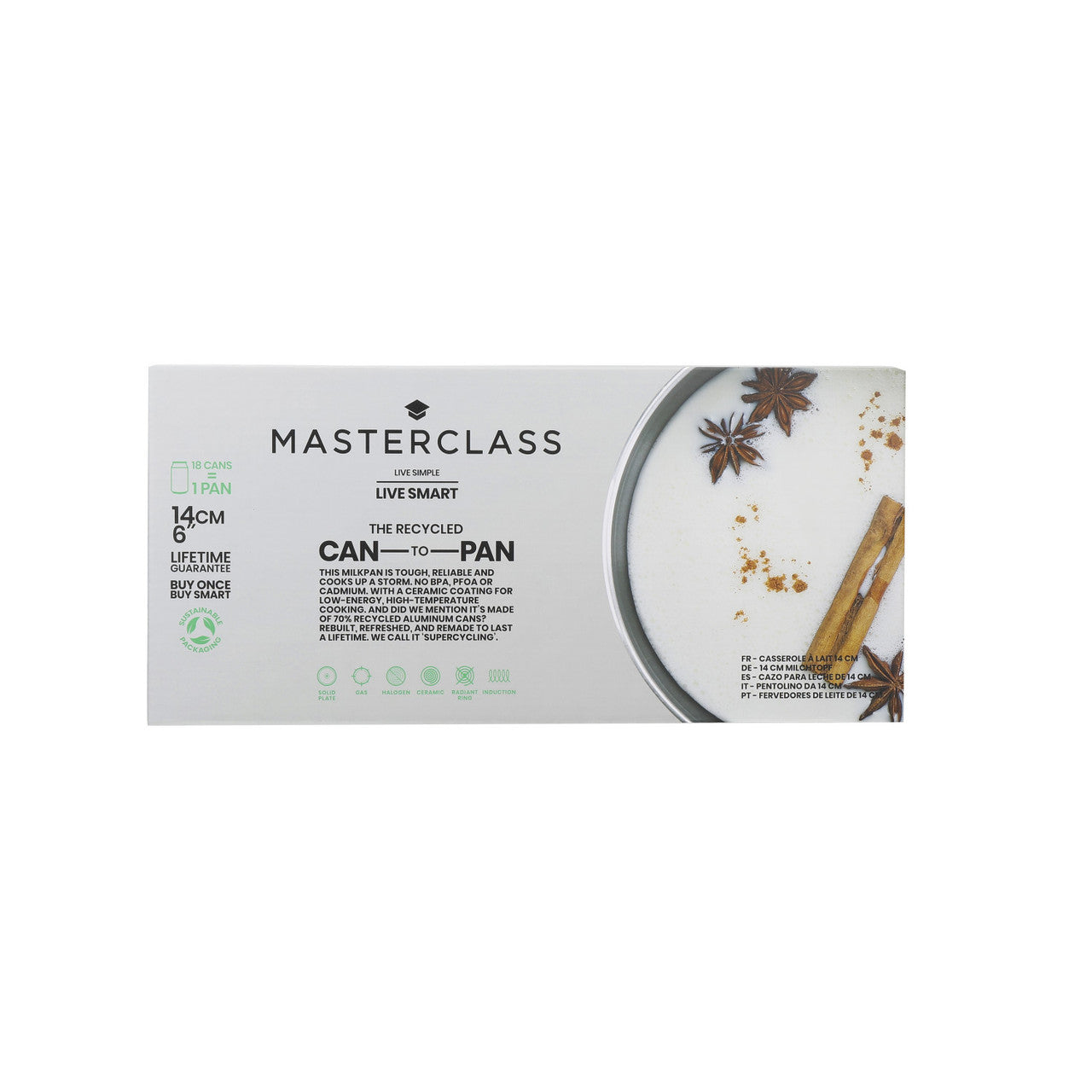 MASTERCLASS CAN-TO-PAN RECYCLED NON-STICK 14CM MILK PAN