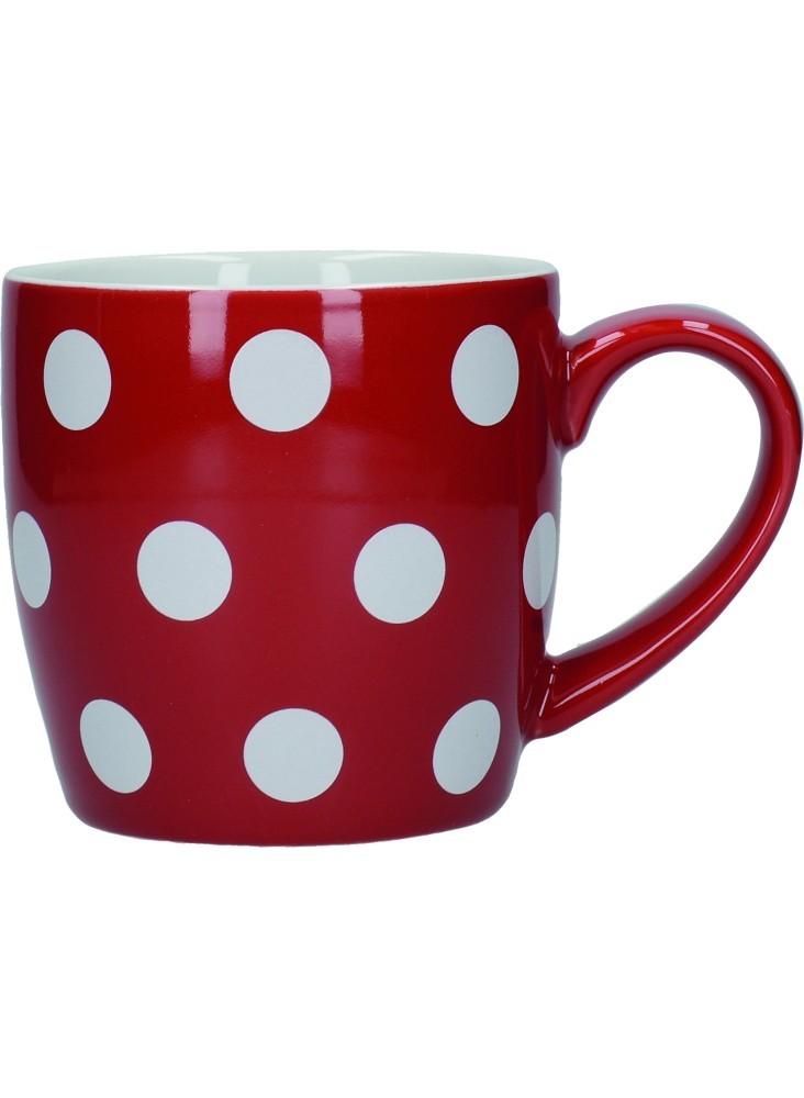 LONDON POTTERY GLOBE RED & WHITE SPOT MUG