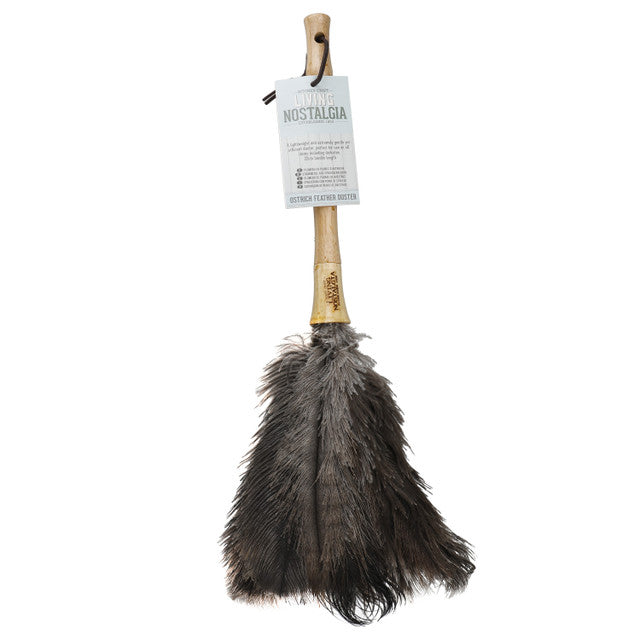 LIVING NOSTALGIA GENUINE NATURAL OSTRICH FEATHER DUSTER