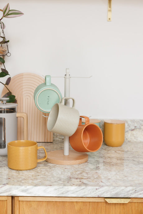 STACKING STONEWARE MUGS SET OF FOUR 400ML